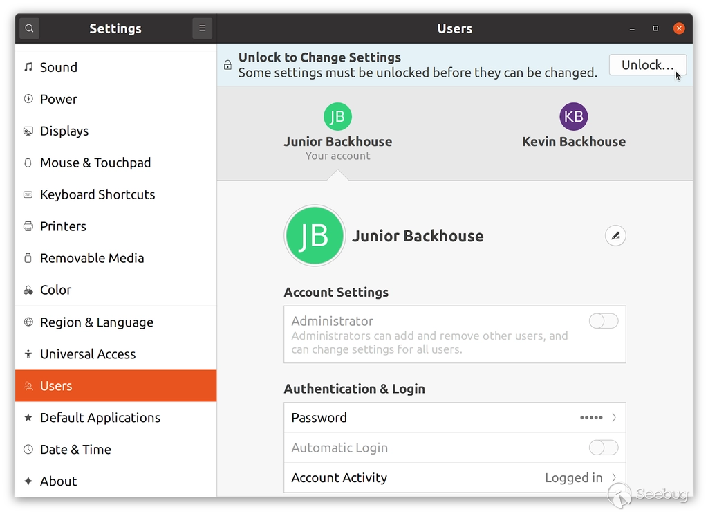 Screenshot of GNOME settings
dialog
