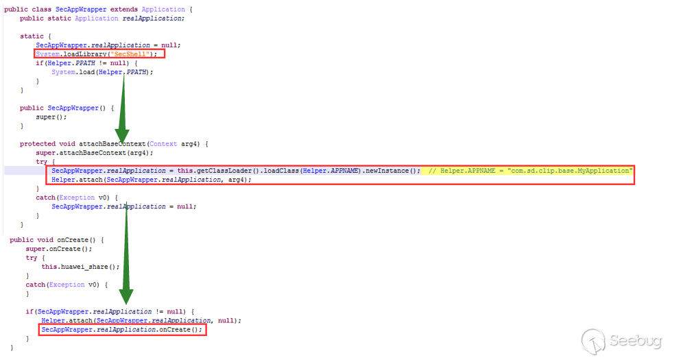 SecAppWrapper類的代碼片段