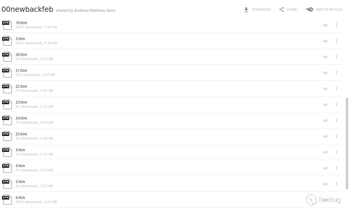 Figure 4. MediaFire repository showing multiple other files from this campaign.