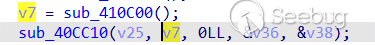 Figure 8. Function containing the initialization of Cipher value stored in v7