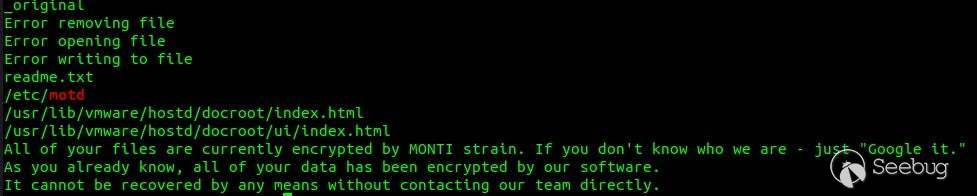 MOTD and Index.html references in MONTI Locker