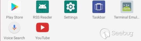 Applications icons on an Android device, including YouTube_052647.apk