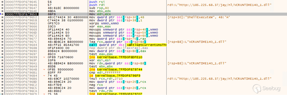 Figure 7: IC.exe showing its intention to download “VCRUNTIME140_1.dll”.