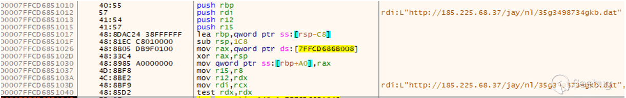 Figure 15: Queuing up to download “35g3498734gkb.dat”.